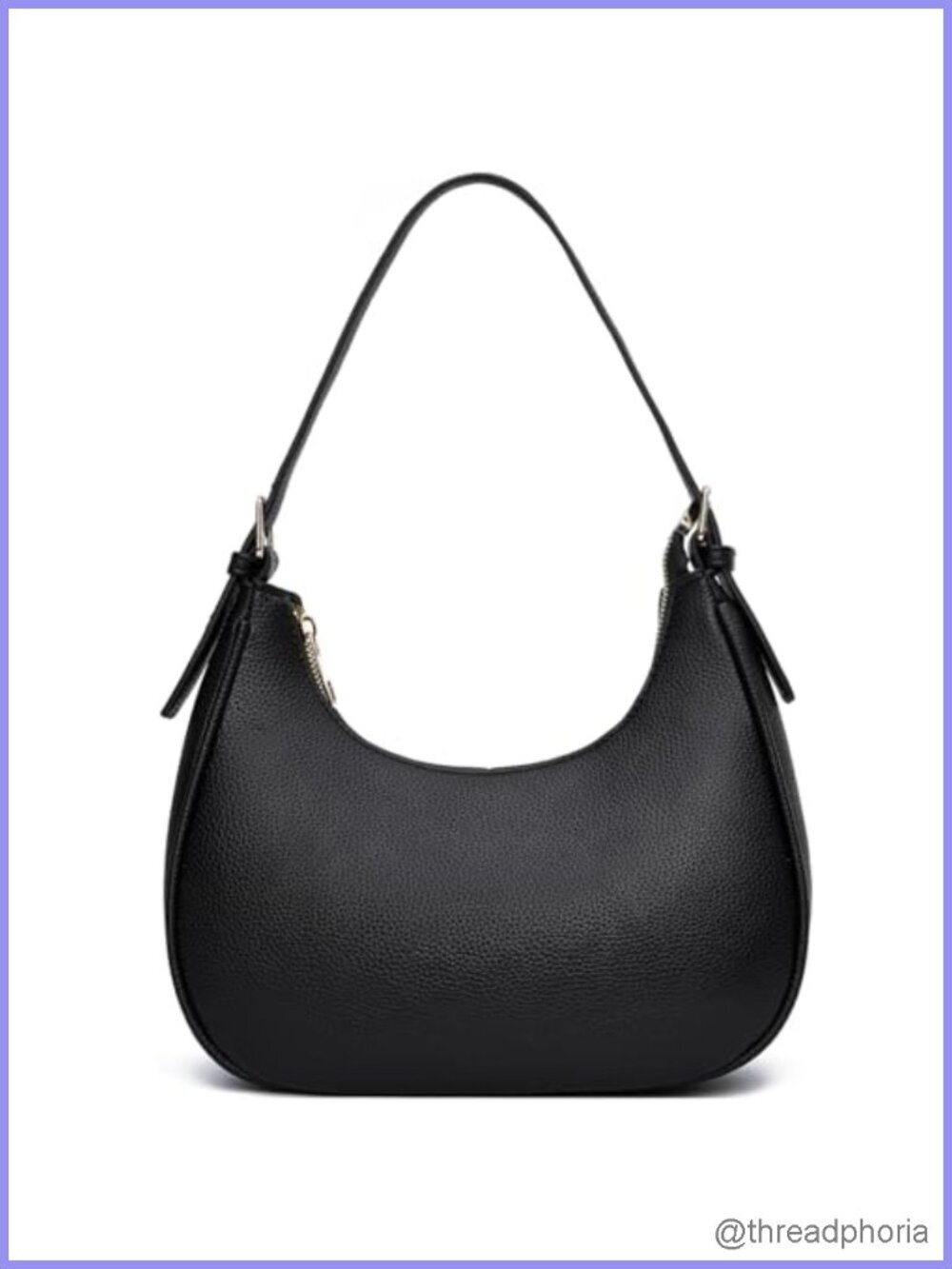 Small Crescent Shoulder Bags Women Hobo Vegan Leather Purse Underarm
